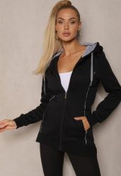 Czarna Bluza Wyściełana Polarem z Kapturem i Kieszeniami Ivalissa. Czarne bluzy z kapturem damskie Renee, s, z dzianiny. Za 89.99 zł.