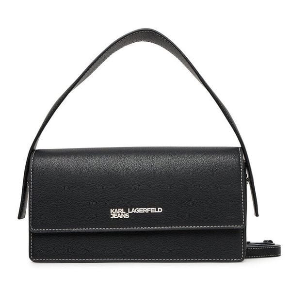 Torebka Karl Lagerfeld Jeans. Czarne torebki klasyczne damskie Karl Lagerfeld Jeans, bez wzorów, z jeansu, bez dodatków. Za 429.99 zł.