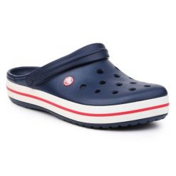 Klapki Crocs Crocband Navy M 11016-410 niebieskie. Niebieskie klapki damskie bez wzorów, bez obcasa. Za 374.47 zł.