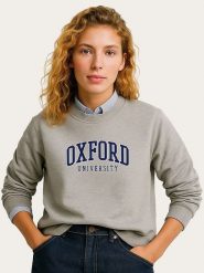 WOOOP Bluza "Oxford University 2" w kolorze szarym rozmiar: M. Szare bluzy bez kaptura damskie Wooop, m. Za 108.99 zł.