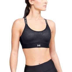 Biustonosz sportowy Under Armour Infinity Mid Bra. Czarne biustonosze sportowe damskie Under Armour, bez wzorów. Za 119.99 zł.