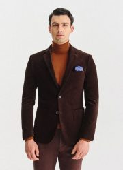 PAKO LORENTE - Brązowa sztruksowa marynarka męska. Brązowe marynarki męskie Pako Lorente, bez wzorów, z bawełny. Za 599.99 zł.