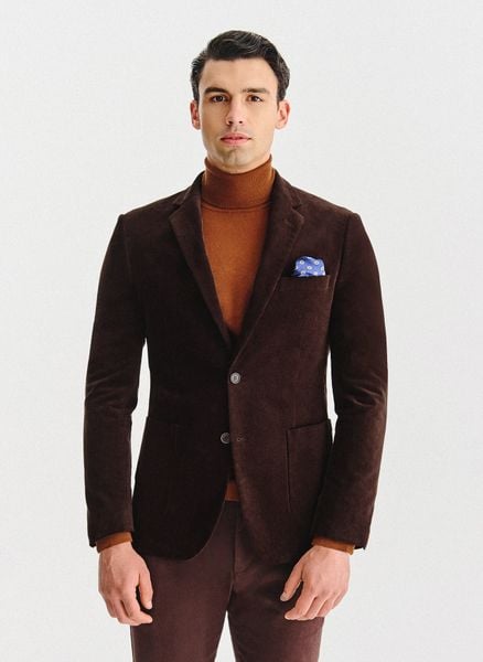 PAKO LORENTE - Brązowa sztruksowa marynarka męska. Brązowe marynarki męskie Pako Lorente, bez wzorów, z bawełny. Za 599.99 zł.