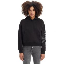 Bluza z kapturem Calvin Klein Full Sleeve Printed, Kobiety. Czarne bluzy z kapturem damskie CALVIN KLEIN, m, z bawełny. Za 490.00 zł.