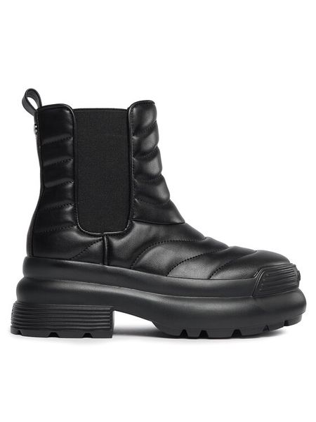 Liu Jo Botki Amy 13 SF3095 EX122 Czarny. Czarne botki damskie Liu Jo, ze skóry, bez obcasa, na płaskiej podeszwie, bez zapięcia. Za 749.99 zł.