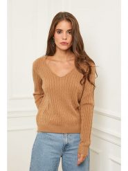 L'armoire de Suzette Sweter w kolorze karmelowym rozmiar: 38/40. Brązowe swetry klasyczne damskie L'armoire de Suzette, l, z kaszmiru, bez kołnierzyka. Za 126.15 zł.