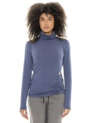 Koszulka damska Leone 1947 Apparel Braid z długim rękawem. Niebieskie bluzki sportowe damskie LEONE 1947 APPAREL, s, bez wzorów, bez kołnierzyka. Za 235.76 zł.