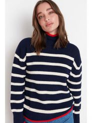 Trendyol Sweter w kolorze granatowym rozmiar: M. Niebieskie golfy damskie Trendyol, m, bez wzorów, bez ramiączek. Za 52.99 zł.