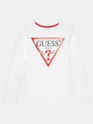 Guess Bluzka L84I29 K8HM0 Biały Regular Fit. Białe t-shirty chłopięce Guess, z aplikacjami, z bawełny, bez ramiączek. Za 79.99 zł.
