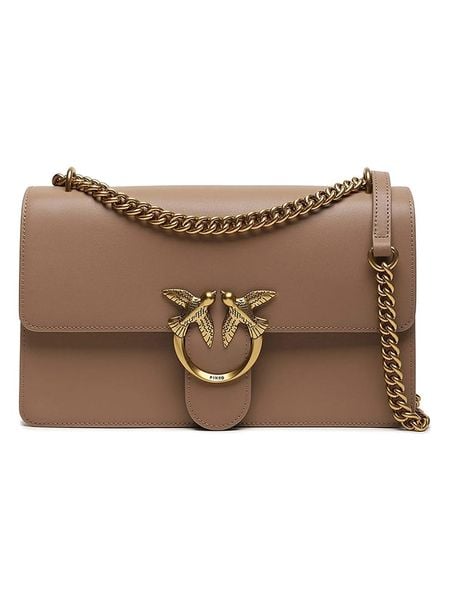 Pinko Skórzana torebka w kolorze jasnobrązowym - 27 x 16 x 7 cm rozmiar: onesize. Brązowe torebki klasyczne damskie Pinko, bez wzorów, z materiału, bez dodatków. Za 1,136.72 zł.