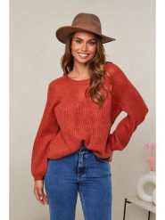 Soft Cashmere Sweter w kolorze czerwonym rozmiar: 34/36. Czerwone swetry klasyczne damskie Soft Cashmere, ze splotem, bez kołnierzyka. Za 74.81 zł.