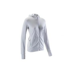 Bluza Rozpinana Z Kapturem Damska Run Warm Szara. Szare bluzy z kapturem damskie KALENJI, l, bez wzorów, z elastanu, z kapturem. Za 119.99 zł.
