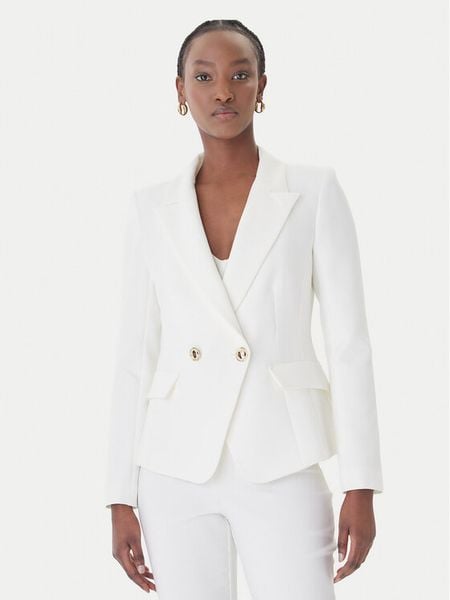 Rinascimento Marynarka CFC0128643003 Biały Regular Fit. Białe marynarki i żakiety damskie RINASCIMENTO, xl, bez wzorów, z syntetyku. Za 636.99 zł.