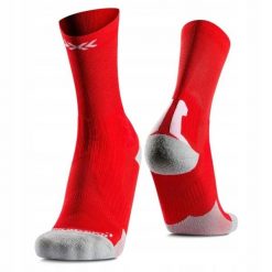 Skarpety unisex X-Socks Bike Perform Crew Rocket Red R110. Czerwone skarpetki męskie X-Socks, bez wzorów. Za 119.99 zł.