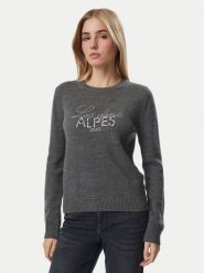 Liu Jo Sport Sweter TF6160 MA22S Szary ciemny Regular Fit. Szare swetry klasyczne damskie Liu Jo Sport, m, z wełny, bez kołnierzyka. Za 689.99 zł.