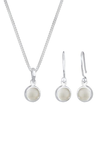 Elli Damski wisiorek okrągły zestaw kolczyki z kamieniem księżycowym pozłacane srebro 925 Sterling Silver Zestawy 1 ct. Szare kolczyki damskie Elli, z kamieniem księżycowym, pozłacane. Za 433.99 zł.