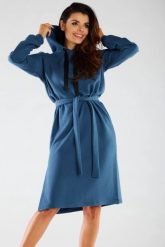Bluzowa sukienka z kapturem bawełna premium niebieska. Niebieskie sukienki damskie Infinite You, na co dzień, l, bez wzorów, z bawełny, bez kołnierzyka, bez ramiączek, maxi. Za 289.00 zł.