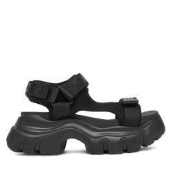 Sandały REPLAY. Czarne sandały damskie Replay, bez wzorów, bez obcasa, na koturnie. Za 239.99 zł.