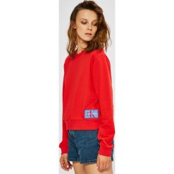 Calvin Klein Jeans - Bluza. Czarne bluzy bez kaptura damskie Calvin Klein Jeans, l, z bawełny. W wyprzedaży za 299.90 zł.
