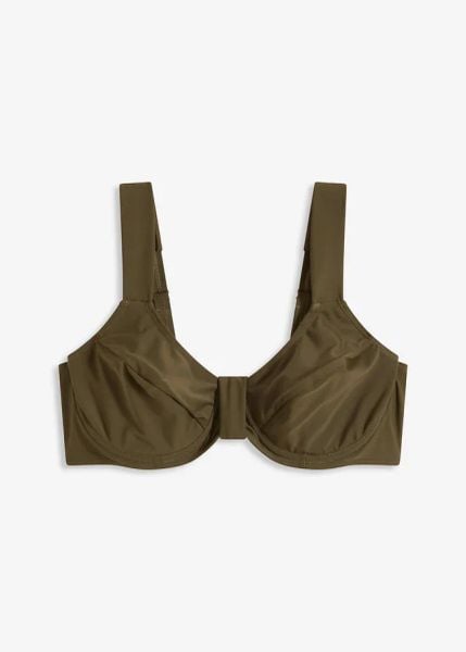 Biustonosz bikini minimizer z szerokimi ramiączkami. Niebieskie bikini damskie bonprix, bez wzorów. Za 27.99 zł.