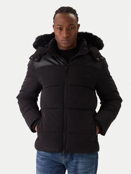 Guess Kurtka zimowa M5BL2A W2202 Czarny Regular Fit. Czarne kurtki męskie Guess, na zimę, m, z aplikacjami, z syntetyku, bez kaptura. Za 629.99 zł.