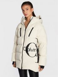 Calvin Klein Jeans Płaszcz zimowy J20J219849 Beżowy Regular Fit. Brązowe płaszcze damskie Calvin Klein Jeans, na zimę, l, bez wzorów, z jeansu. Za 1,599.00 zł.