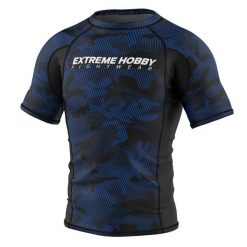 Koszulka Męska Rashguard MMA na Siłownię EXTREME HOBBY HAVOC. Niebieskie bielizna termoaktywna męska EXTREME HOBBY, m, bez wzorów, z bawełny. Za 199.00 zł.