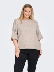 ONLY Carmakoma Sweter w kolorze beżowym rozmiar: S-42/44. Brązowe swetry klasyczne damskie Only Carmakoma, s, bez kołnierzyka. Za 109.95 zł.
