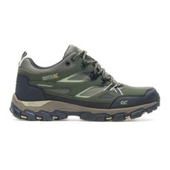 Męskie nisko wodoodporne buty turystyczne Holcombe III. Zielone buty trekkingowe męskie Regatta, bez zapięcia, trekkingowe. Za 249.99 zł.