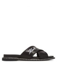 KARL LAGERFELD Klapki Kleo KL81372 Czarny. Czarne klapki damskie Karl Lagerfeld, bez wzorów, ze skóry, bez obcasa. Za 499.99 zł.
