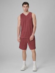 4F Spodenki do koszykówki szybkoschnące uniseks - burgundowe XL. Czerwone spodenki sportowe damskie 4f, l, do koszykówki. Za 149.99 zł.