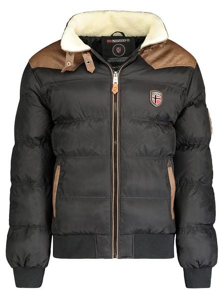 Geographical Norway Kurtka pikowana "Abramovitch" w kolorze czarnym rozmiar: XXL. Czarne kurtki męskie Geographical Norway, xxl, z aplikacjami, bez kaptura. Za 217.53 zł.
