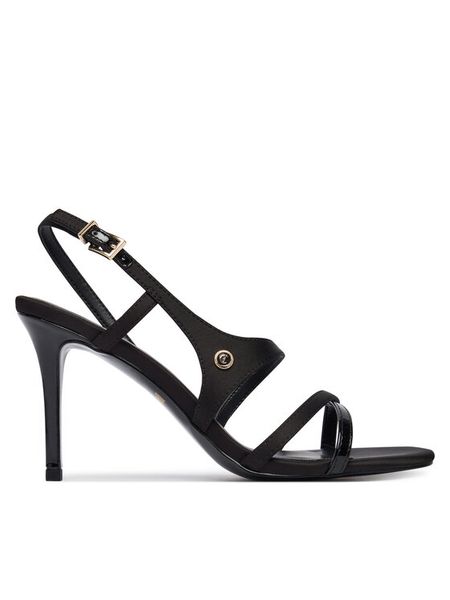 Just Cavalli Sandały 80RA3S27 ZSE44 Czarny. Czarne sandały damskie Just Cavalli, bez wzorów, z materiału, bez obcasa, na szpilce. Za 862.99 zł.