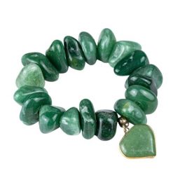 SAMBA Bransoletka kwarc zielony serce. Zielone bransoletki damskie Samba Gems, metalowe. Za 298.00 zł.