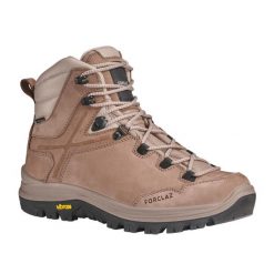Buty trekkingowe damskie MT500 Vibram skóra wodoodporne. Brązowe obuwie trekkingowe damskie FORCLAZ. Za 599.99 zł.
