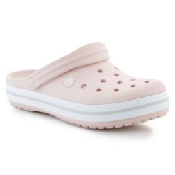 Klapki Crocs Crocband 11016-6UR różowe. Czerwone klapki damskie bez wzorów, bez obcasa. Za 374.47 zł.