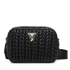 Torebka Guess. Czarne listonoszki damskie Guess, z aplikacjami, bez dodatków. Za 209.99 zł.