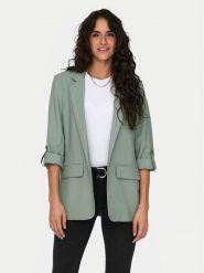 ONLY Marynarka Aris 15310839 Zielony Loose Fit. Zielone marynarki i żakiety damskie Only, bez wzorów, z wiskozy. Za 129.99 zł.
