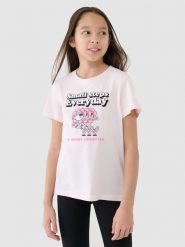 4F T-shirt regular z nadrukiem dziewczęcy - beżowy 164 (13-14 lat). Brązowe koszulki dziewczęce 4f, bez wzorów, z bawełny, bez ramiączek. W wyprzedaży za 19.99 zł.