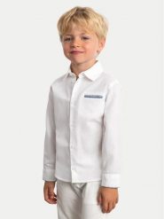 Mayoral Koszula 3117 Biały Regular Fit. Białe koszule chłopięce Mayoral, bez wzorów, z bawełny, bez kołnierzyka, bez ramiączek. Za 119.99 zł.
