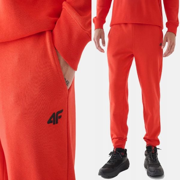 SPODNIE DRESOWE MĘSKIE 4F JOGGERY DRESY SPORTOWE POMARAŃCZOWE. Brązowe spodnie sportowe męskie 4f, z bawełny. Za 149.99 zł.
