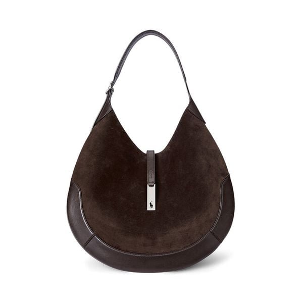 Torebka Polo Ralph Lauren. Brązowe torebki klasyczne damskie Polo Ralph Lauren, bez wzorów, bez dodatków. Za 2,879.00 zł.