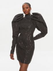 ROTATE Sukienka koktajlowa 112027100 Czarny Slim Fit. Czarne sukienki damskie ROTATE, bez wzorów, z bawełny, wizytowe, bez kołnierzyka, bez ramiączek. Za 1,529.00 zł.