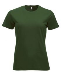 Clique New Classic-T Women – Klasyczna koszulka z ringspun bawełny – bottle. Zielone t-shirty damskie CLIQUE, m, bez wzorów, z bawełny, bez kołnierzyka. Za 104.58 zł.