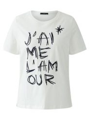 Oui Koszulka w kolorze białym rozmiar: 44. Białe t-shirty damskie Oui, bez wzorów, z bawełny, bez kołnierzyka. Za 82.99 zł.