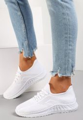 Białe Buty Sportowe Bemostom. Białe buty sportowe na co dzień damskie Renee, bez wzorów, z jeansu, na fitness i siłownię. Za 39.99 zł.