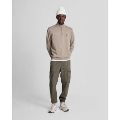 Sweter z bawełny merino z suwakiem na ćwierć Lyle & Scott. Brązowe swetry męskie LYLE AND SCOTT, m, bez wzorów, z bawełny, bez kołnierzyka. Za 396.25 zł.