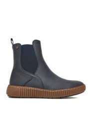 Go Soft Botki CEO-WS5586-07 Granatowy. Niebieskie botki damskie GO SOFT, z materiału, bez obcasa, na płaskiej podeszwie, bez zapięcia. Za 179.99 zł.