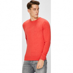Tom Tailor Denim - Sweter. Niebieskie swetry męskie Tom Tailor Denim, l, bez wzorów, z bawełny, bez kołnierzyka. W wyprzedaży za 59.90 zł.