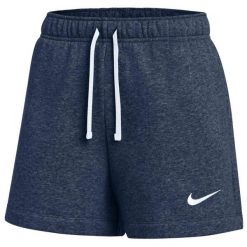 Spodenki damskie Nike Park 26 Fleece. Niebieskie szorty damskie Nike, bez wzorów, z bawełny, sportowe. Za 141.99 zł.